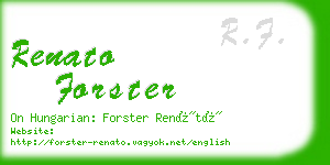 renato forster business card